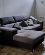 Ruime zetel met chaise longue inclusief opbergruimte, Maison & Meubles, Canapés | Sofas & Chaises Longues, Tissus, Enlèvement