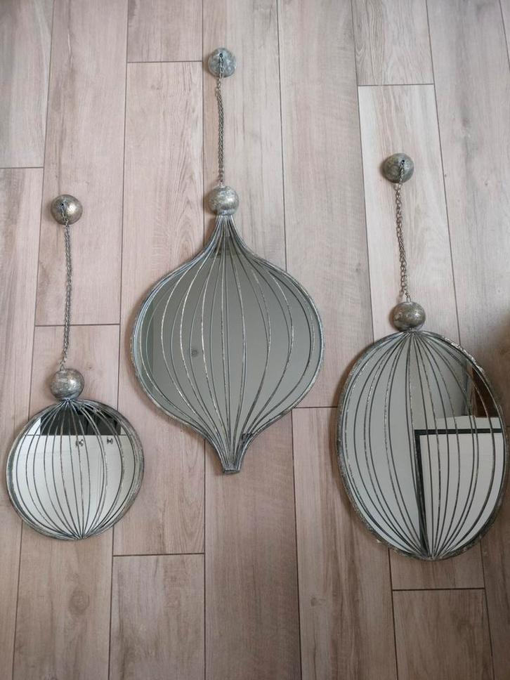 Set van 3 decoratieve spiegels, Huis en Inrichting, Woonaccessoires | Wanddecoraties, Gebruikt, Ophalen of Verzenden