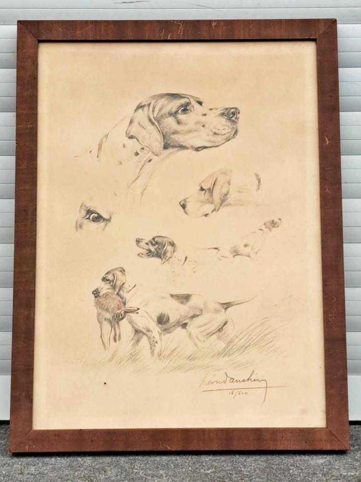 Lithographie signe Léon danchin, Antiek en Kunst, Kunst | Litho's en Zeefdrukken, Ophalen of Verzenden