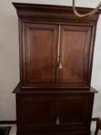 Armoire ancienne en lin, Avec porte(s), Comme neuf, 100 à 150 cm, Chêne