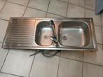afwasbak dubbel inox, Huis en Inrichting, Keuken | Keukenelementen, Ophalen of Verzenden, Zo goed als nieuw