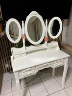 Witte kaptafel met spiegels/ make up tafel, Ophalen, Gebruikt, 100 tot 150 cm, Vintage