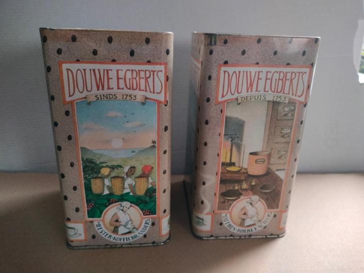 2 x Koffieblik Douwe Egberts meester koffiebranders, Verzamelen, Blikken, Gebruikt, Koffie, Douwe Egberts, Ophalen of Verzenden