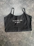 crop top Bershka XS, Kleding | Dames, Topjes, Ophalen of Verzenden, Maat 34 (XS) of kleiner, Zwart, Zonder mouw