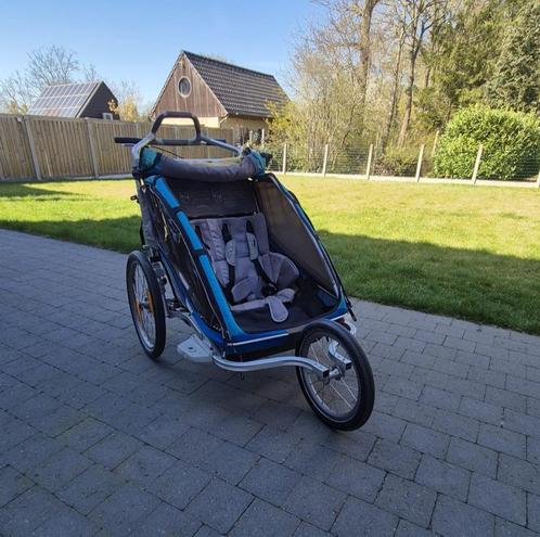 Fietskar Thule Chariot CX (2 zitjes), Fietsen en Brommers, Fietsaccessoires | Aanhangwagens en Karren, Gebruikt, Kinderkar, 40 tot 60 kg