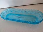 Antiek, azuur blauw schaaltje . Val st Lambert 24,50 cm lang, Ophalen of Verzenden