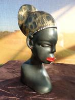 Tête de jeune africaine des années 50/60, en céramique., Antiquités & Art, Curiosités & Brocante, Enlèvement ou Envoi