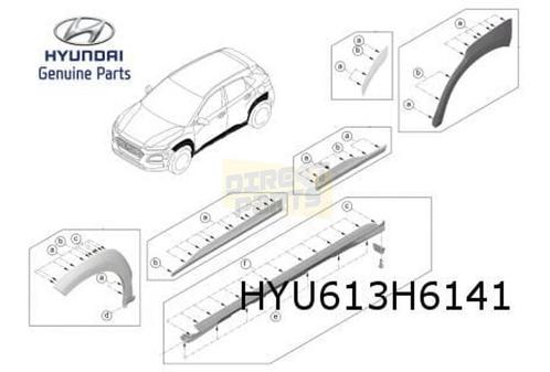Hyundai Kona wielkuiplijst voorscherm Links (CA Black) Origi, Auto-onderdelen, Carrosserie, Spatbord, Hyundai, Nieuw, Ophalen of Verzenden