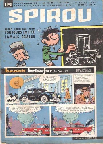 Spirou stripblad 1 exemplaar uit 1961 beschikbaar voor biedingen