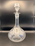Carafe en cristal vintage + décoration découpée et bouchon, Enlèvement ou Envoi