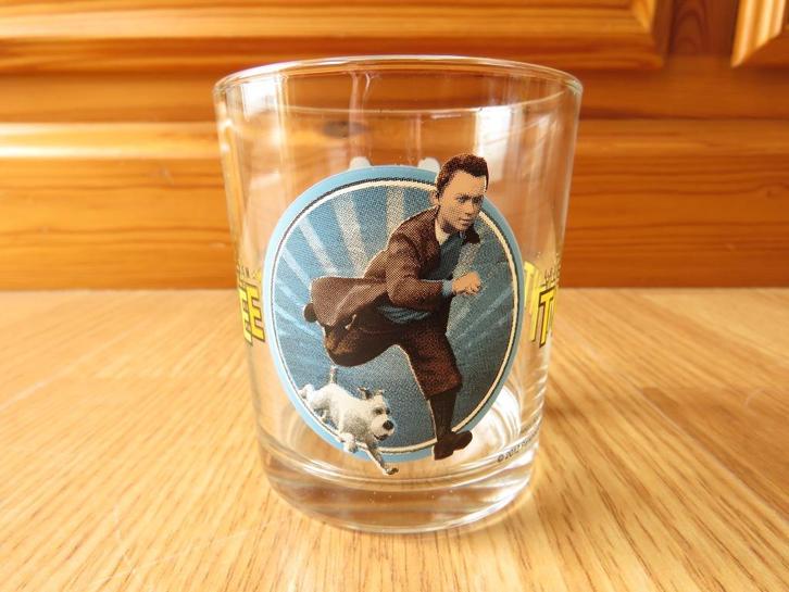 verre les aventures de Tintin avec les Dupont et Dupond, Verzamelen, Glas en Drinkglazen, Zo goed als nieuw, Frisdrankglas, Ophalen of Verzenden