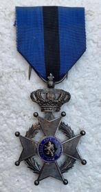 Medaille, Ridder in de Leopold-II Orde, MODEL 1908-1918, FR, Ophalen of Verzenden, Landmacht, Lintje, Medaille of Wings