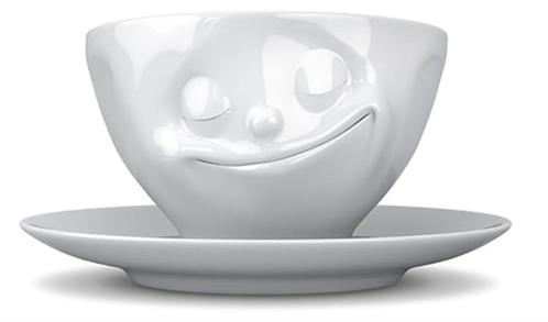 Fiftyeight Products Porcelaine — Tasse à café « Happy » — No, Collections, Porcelaine, Cristal & Couverts, Neuf, Tasse et/ou soucoupe