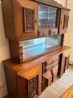 Vintage vitrinekast (2delig), Ophalen, Glas, Gebruikt, Neo renaissance