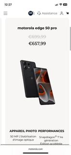 Motorola edge 50 pro 5g vente ou échange, Telecommunicatie, Ophalen, Zo goed als nieuw, Zwart