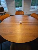 MÖRBYLÅNGA Table ronde plaquée chêne teinté brun, 145 cm, Maison & Meubles, Comme neuf, 100 à 150 cm, 100 à 150 cm, Chêne