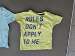 geel t-shirt Rules Don't Apply To Me, Fagottino, 92, Enfants & Bébés, Vêtements enfant | Taille 92, Enlèvement ou Envoi, Comme neuf
