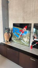 Tintin Plaque émaillée Fusée approchant la Lune, Ophalen