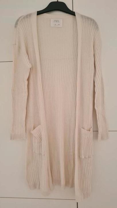 Zara Kids lange, gebroken witte, open cardigan, maat 140, Kinderen en Baby's, Kinderkleding | Maat 140, Gebruikt, Meisje, Trui of Vest