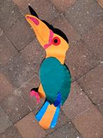 Tuinwanddecoratie oranje vogel, Tuin en Terras, Ophalen of Verzenden, Gebruikt