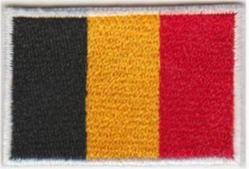 Belgische Vlag stoffen opstrijk patch embleem #1, Divers, Drapeaux & Banderoles, Neuf, Envoi