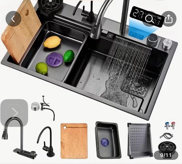 . Multifunctionele roestvrijstalen spoelbak met complete set, Huis en Inrichting, Keuken | Keukenelementen, Zo goed als nieuw