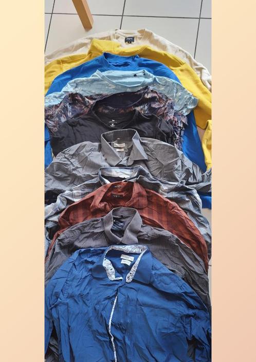 10 Kledingstukken M : 4 overhemden, 3 T-shirts en 3 truien, Kleding | Heren, Heren-kledingpakketten, Zo goed als nieuw, Maat 48/50 (M)