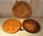 3 belles enseignes murales/assiettes décoratives en bois, Enlèvement ou Envoi