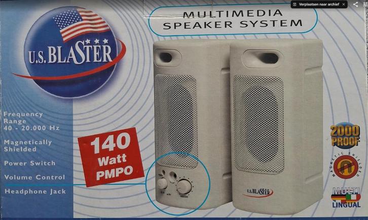 US Blaster Multimedia Speaker System – 140W PMPO, Computers en Software, Pc speakers, Nieuw, Ophalen