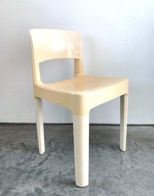 VINTAGE Franse ALLIBERT stoel - JAREN 70, Huis en Inrichting, Stoelen, Gebruikt, Eén, Wit, Ophalen