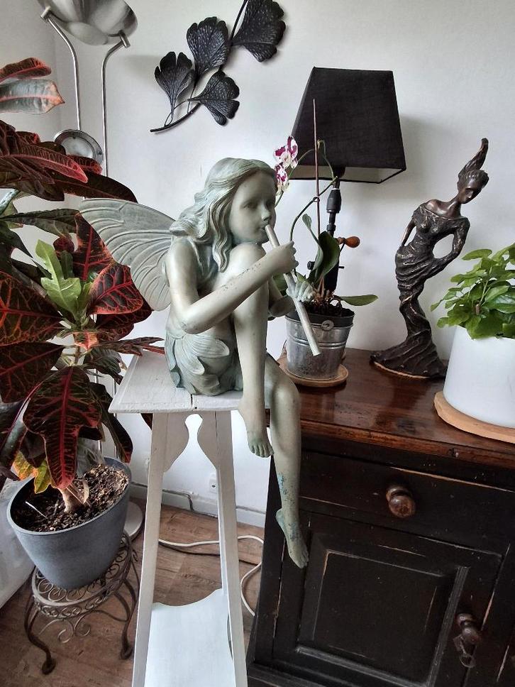 Statue ange/Elf bronze à froid pour jardin 81 cm, Jardin & Terrasse, Statues de jardin, Neuf, Ange, Autres matériaux, Enlèvement ou Envoi