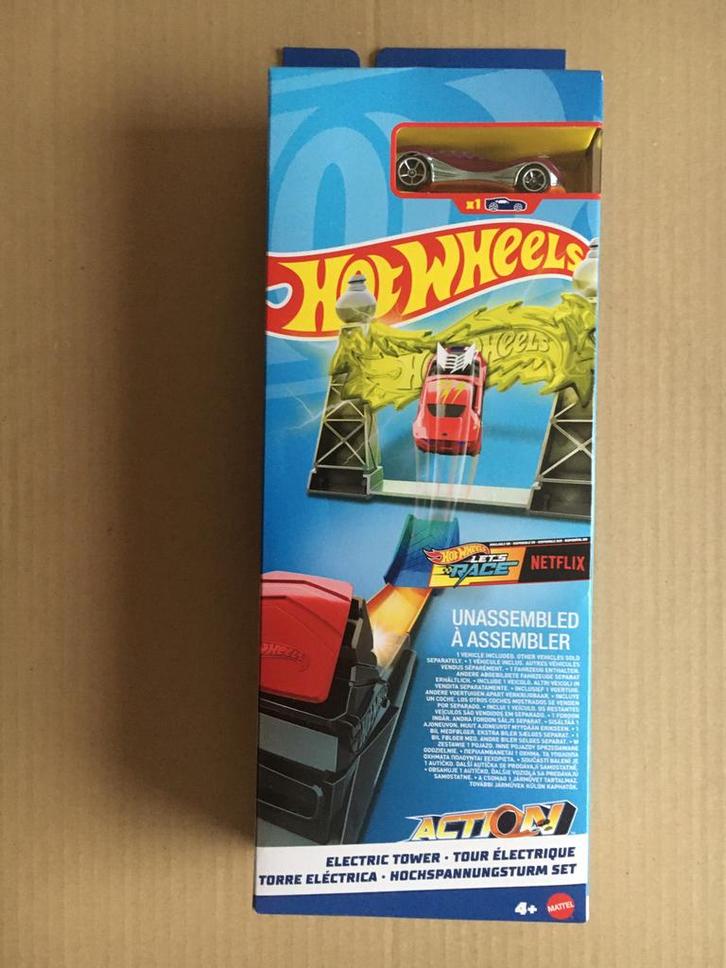 Hot Wheels - Action Stuntset - met Electric Tower - Mattel., Verzamelen, Speelgoed, Nieuw, Ophalen of Verzenden
