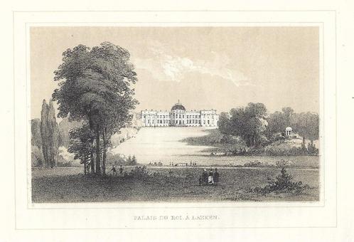 1844 - Bruxelles Laeken / Palais du Roi / Laken Brussel, Antiek en Kunst, Kunst | Etsen en Gravures, Verzenden