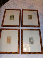 4 Venetiaanse kunstwerkjes (etsjes) met mooie kadertjes., Antiek en Kunst, Kunst | Tekeningen en Fotografie, Ophalen of Verzenden