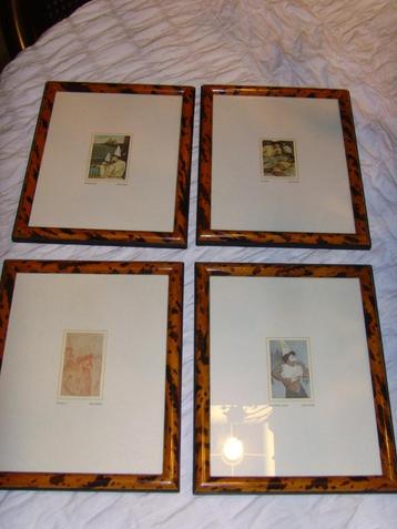 4 Venetiaanse kunstwerkjes (etsjes) met mooie kadertjes.  beschikbaar voor biedingen