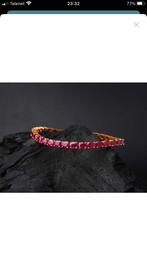 14 karaat prachtige armband met 35 robijnen met certificaat, Ophalen, Nieuw, Met edelsteen, Rood