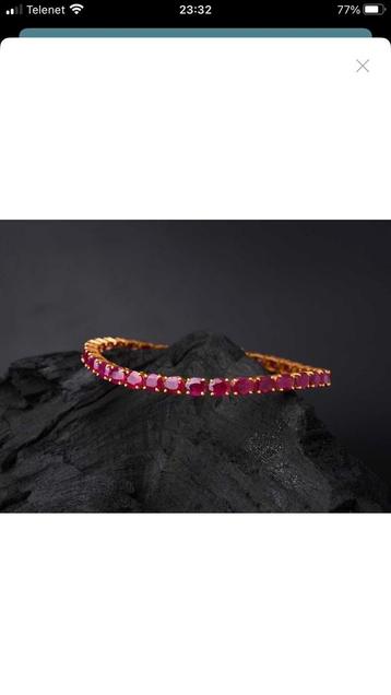 14 karaat prachtige armband met 35 robijnen met certificaat beschikbaar voor biedingen