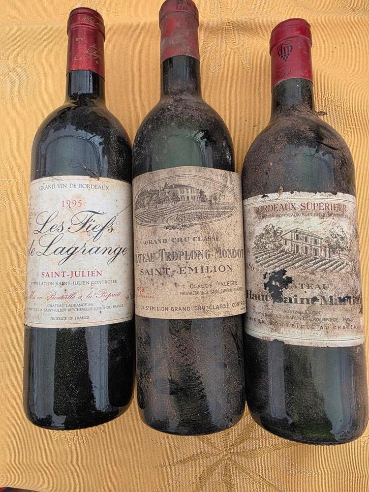 Oude Bordeaux wijnen – keldervondst (3 flessen), Verzamelen, Wijnen, Ophalen