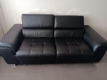 Gratis 3 zit met relax met gebruikssporen, Enlèvement, Utilisé, Cuir, Trois personnes