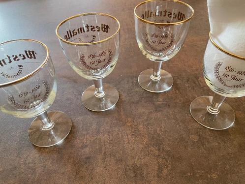 Set van 4 zeldzame Westmalle glazen, Verzamelen, Glas en Drinkglazen, Zo goed als nieuw, Bierglas, Ophalen of Verzenden
