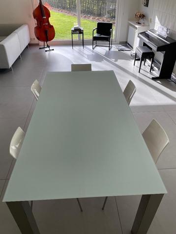 Eettafel 200x100 en 5 stoelen calligaris ice, Maison & Meubles, Tables | Tables à manger, 150 à 200 cm, Cinq personnes ou plus