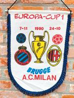 Club Brugge AC Milan 1990 oud logo prachtig zeldzame vaandel, Ophalen of Verzenden