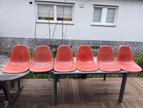 6 Charles Eames Herman Miller koraalschalen van glasvezel, Huis en Inrichting, Stoelen, Zo goed als nieuw, Ophalen of Verzenden