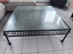 salontafel smeedijzer, Huis en Inrichting, Tafels | Salontafels, Ophalen, Gebruikt, Vierkant, Glas