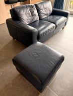 Siège en cuir avec pouf, Maison & Meubles, 75 à 100 cm, Enlèvement, Utilisé, Tijdloos modern