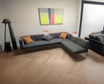 Grijze stoffen sofa bank - verstelbaar in hoek en bed, Ophalen, Zo goed als nieuw, Stof, Moderne