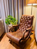Vintage Chesterfield Stijl Fauteuil, Huis en Inrichting, Fauteuils, Ophalen, Leer