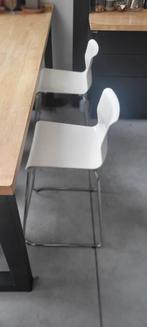 2 * GLENN Barkruk, bladhoogte wit/verchroomd, 66 cm, Huis en Inrichting, Ophalen, Gebruikt, 60 tot 90 cm, Metaal