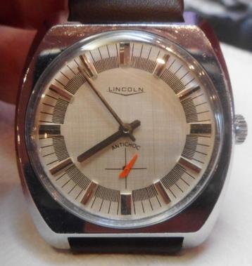 136) Lincoln mécanique vintage, calibre Lorsa 238A 15 rubis  beschikbaar voor biedingen