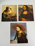3x Vintage Kunst print art schilderij Mona Lisa Henriette, Ophalen of Verzenden, Zo goed als nieuw